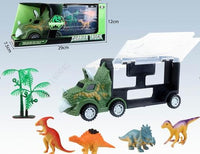 Ensemble 8 piéces, camion + animaux, triceratops