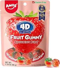 Bonbons gelée fruit fraise 65g Amos